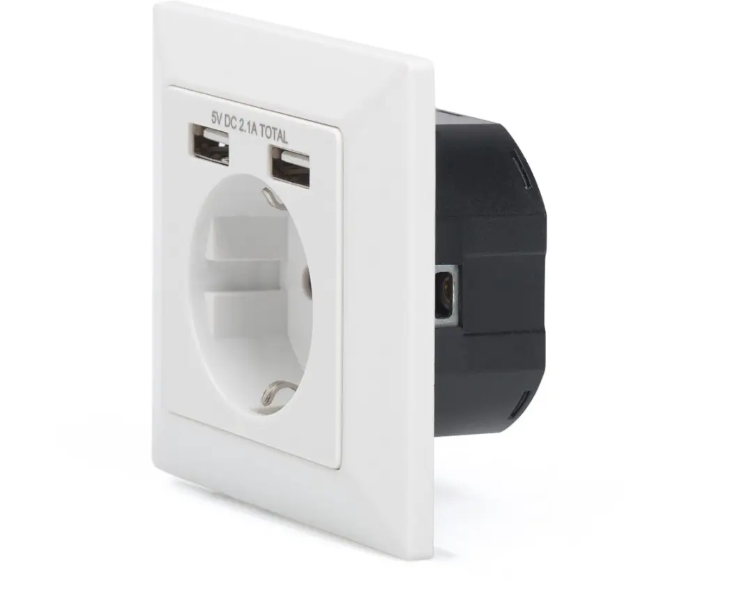 Digitus DA-70613 Stopcontact Onderbouw USB - Wit