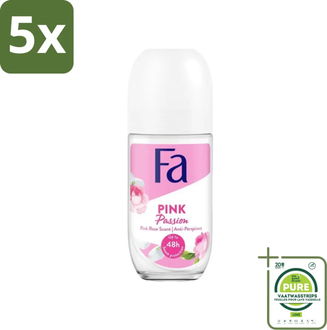5 x Fa Deodorant Roller Pink Passion 50 ml