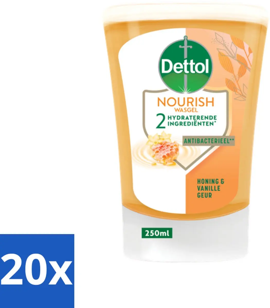 20 x Dettol No-Touch Handzeep Refill Extra Care Honey & Sheabutter 250 ml