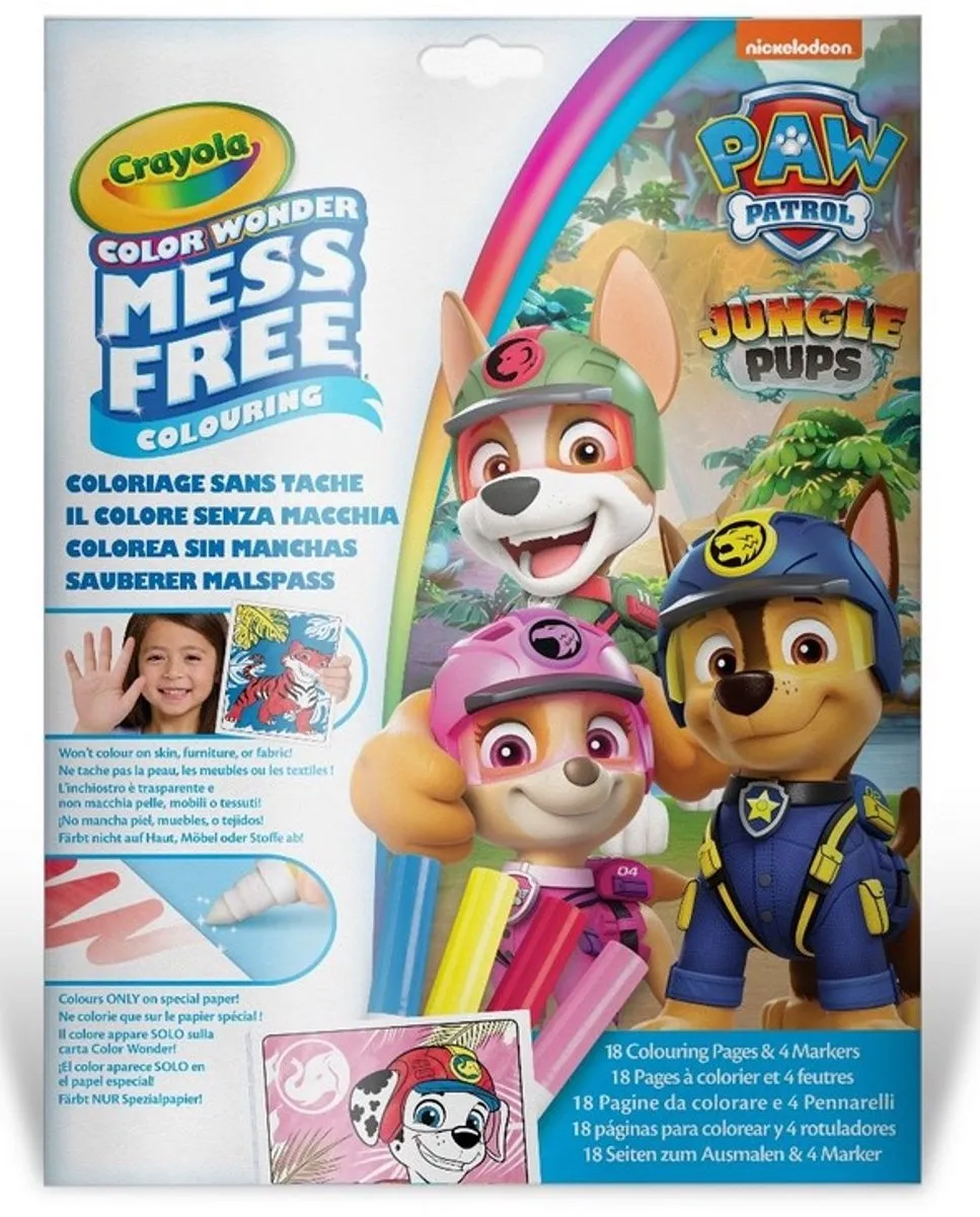 Crayola Color Wonder Paw Patrol Hobbypakket - 18 Kleurplaten & 4 Viltstiften