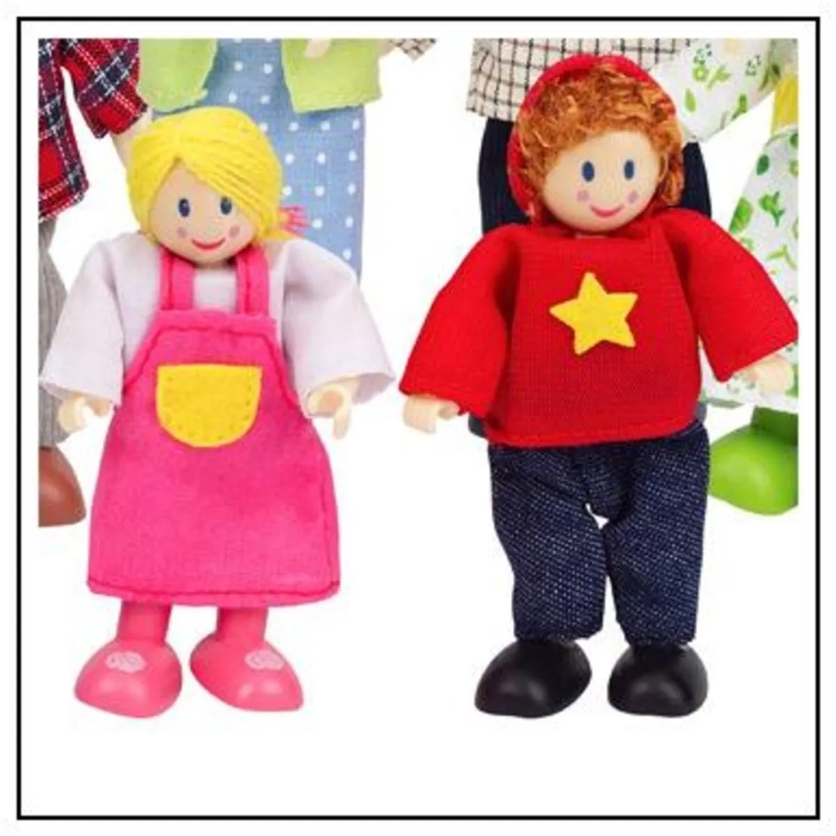Hape Poppenfamilie 6 Stuks - Poppenhuispop - Veelkleurig