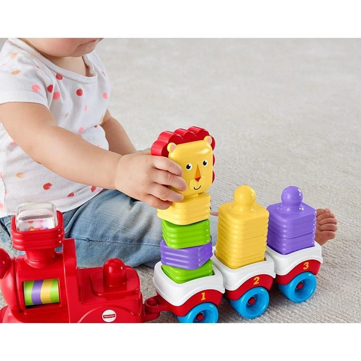 Fisher-Price Jungle Kruip- en Stapeltrein - 8 Delers - Multicolor