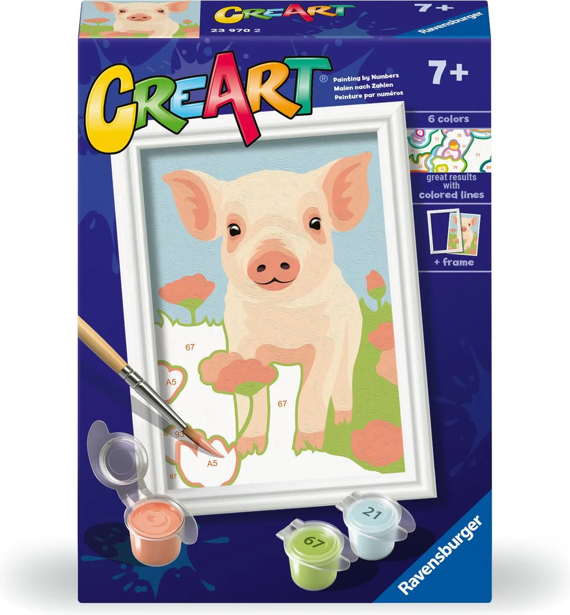 Ravensburger CreArt Cute Piglet Schilderset - Multicolor - afbeelding 6 van 6