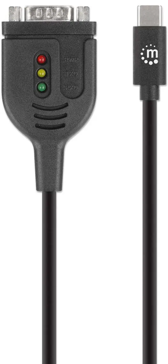 Manhattan 154499 Adapterkabel USB-C naar Serieel 9-polig 100cm - Zwart