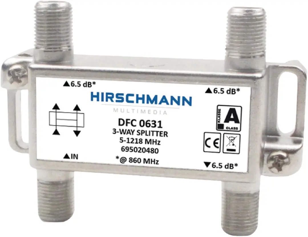 CATV-Splitter 5.8 dB / 5-1218 MHz