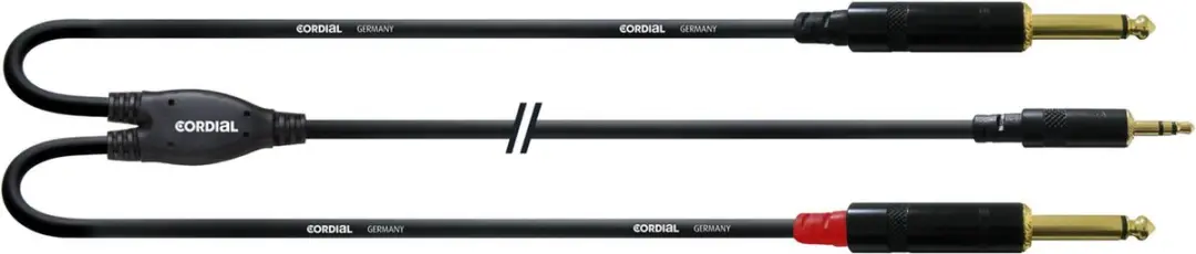 Cordial CFY 3 WPP Y-kabel - 2x Mono Jack 3m - Zwart