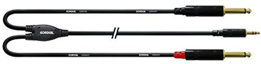 Cordial CFY 3 WPP Y-kabel - 2x Mono Jack 3m - Zwart