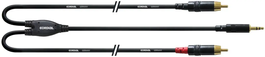 Cordial CFY 3 WCC-LONG Y-Adaptor Cable [Mini Jack(m)/2x RCA(m)] 3m (Black)