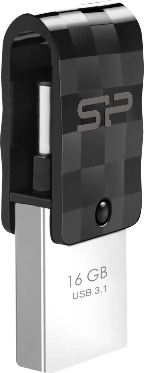 Silicon Power C31 USB-Stick 16GB - USB-A/USB-C - Zwart