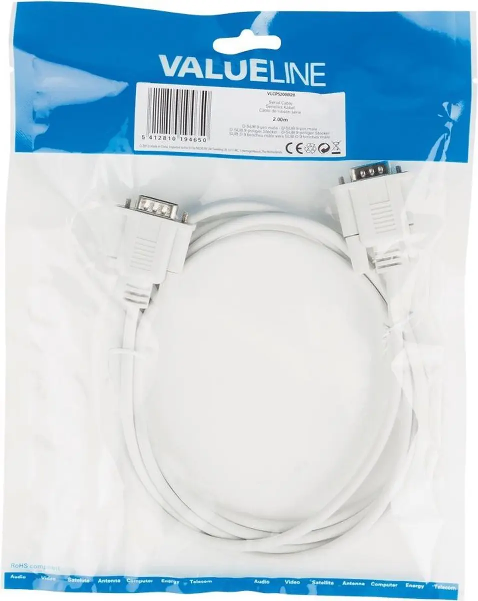 Valueline Seriële kabel 9p SUB-D (m)