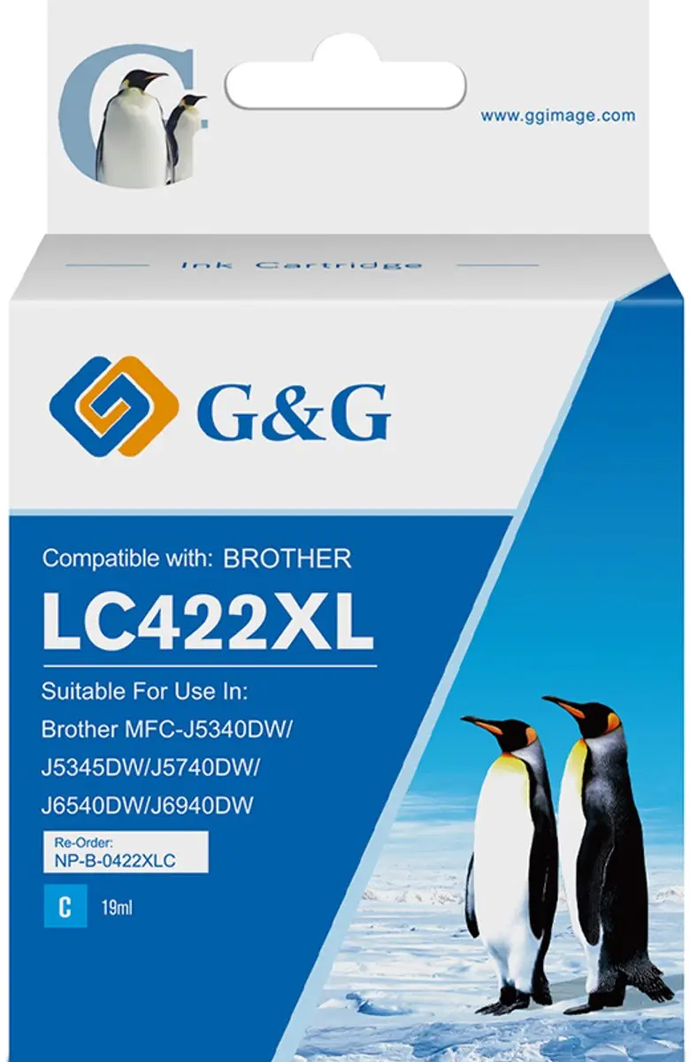 G&G LC422 XL Inktcartridge - Cyaan - 1500 pagina's