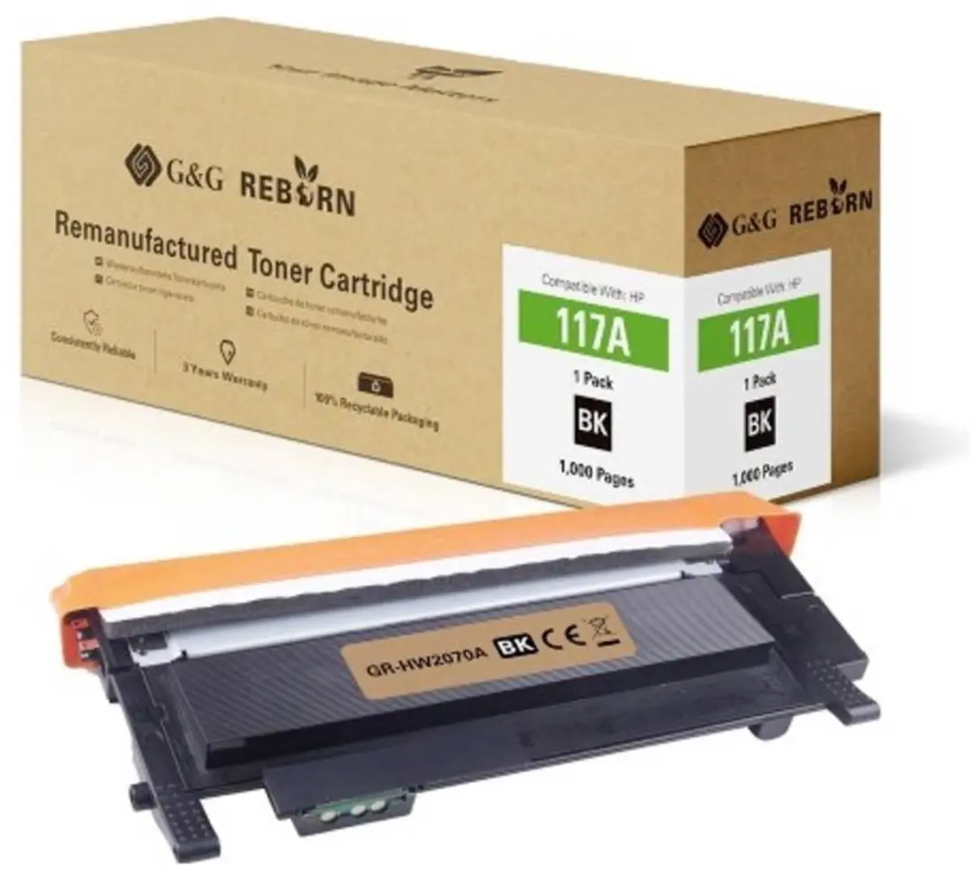 G&G Toner 21277 HP 117A Compatibel - 1000 Pagina's - Zwart