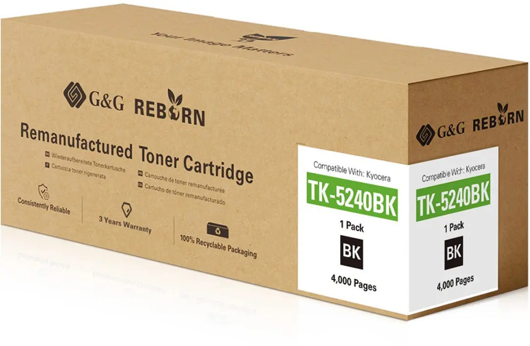 G&G Toner 21304 Compatibel Kyocera TK-5240K - 4000 Pagina's - Zwart