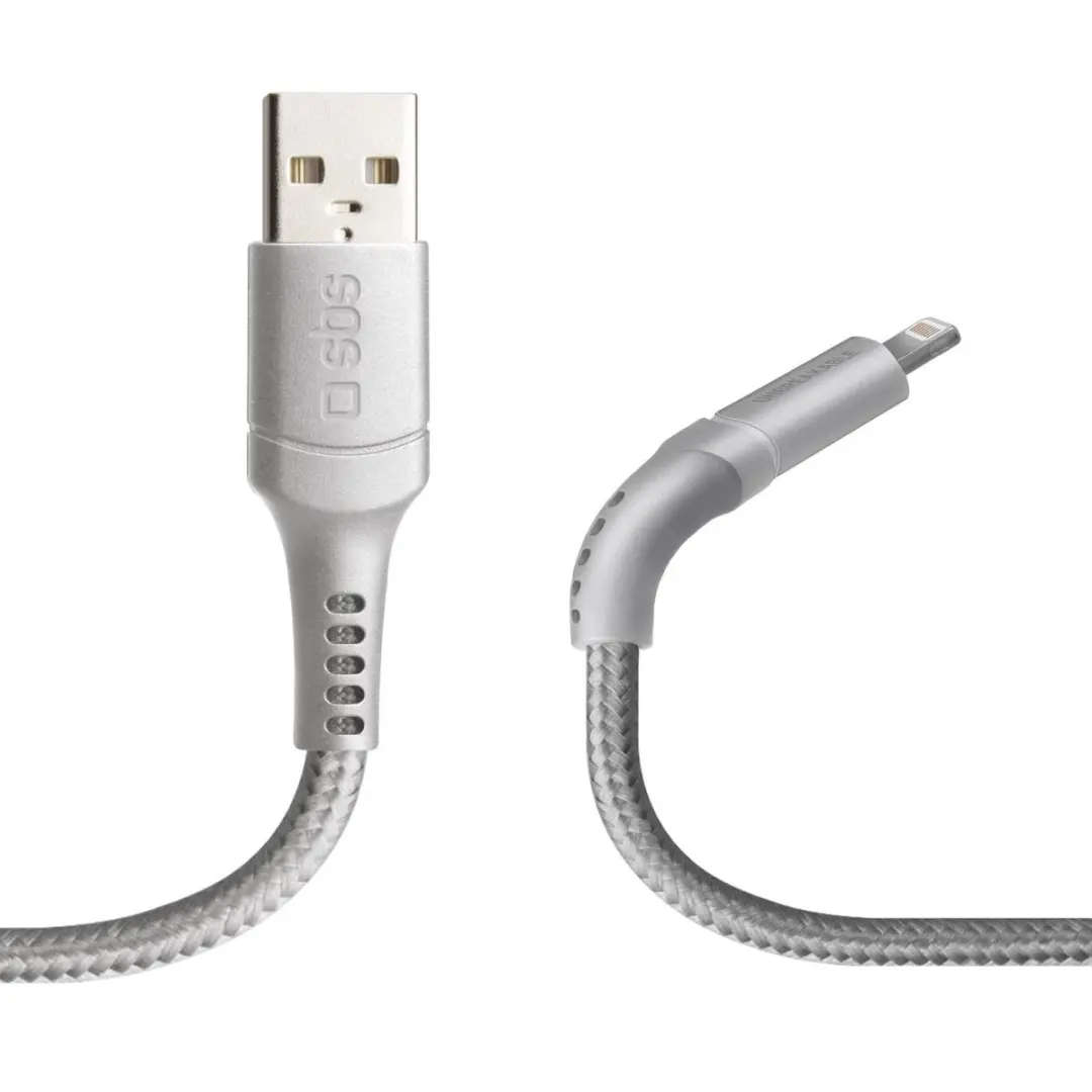 SBS USB Datenkabel Lightning-Anschluss (1 m) Unbreakable Collection , grau