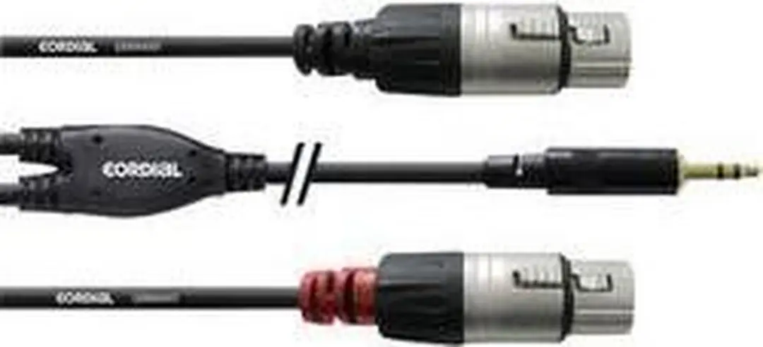 Cordial CFY 3 WFF Insert Kabel 3,5mm - 2x XLR Vrouw 3m - Zwart - afbeelding 6 van 6