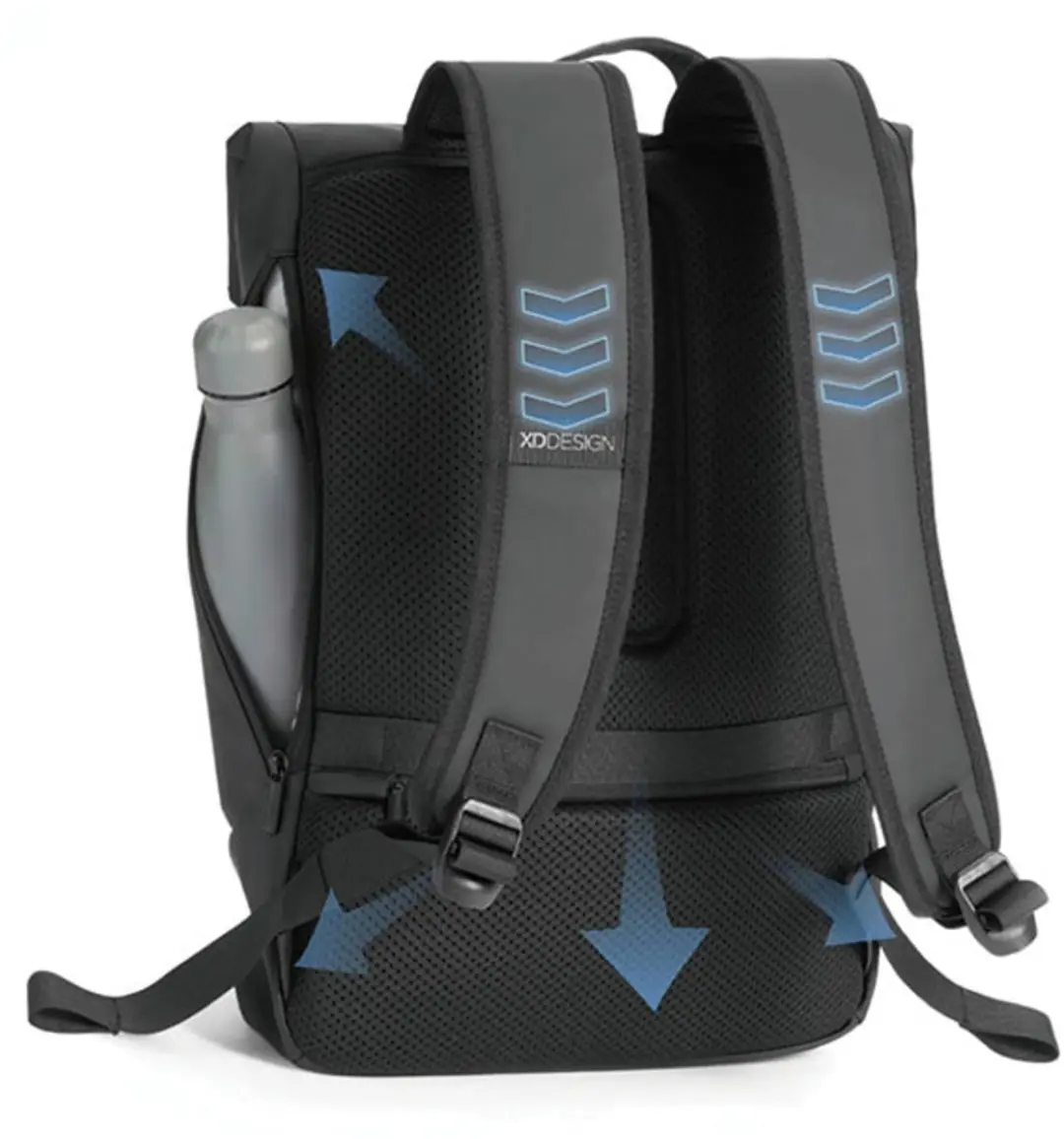 XD Design Urban Water Resistant Flap Top P706-2601 - 15 inch - Zwart - afbeelding 4 van 6