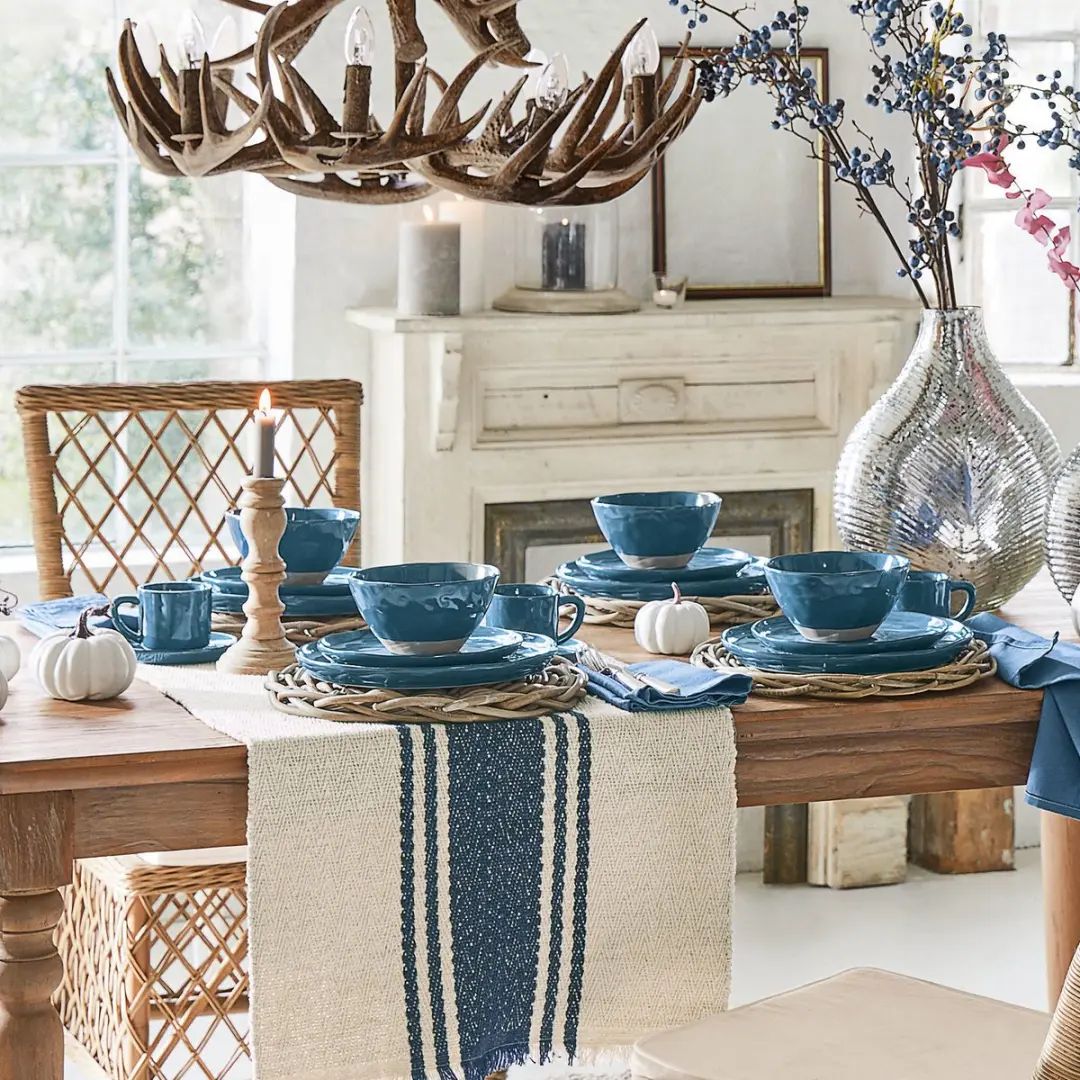 Loberon Biarré Blauw Servies Set - 30 Stuks - afbeelding 5 van 6