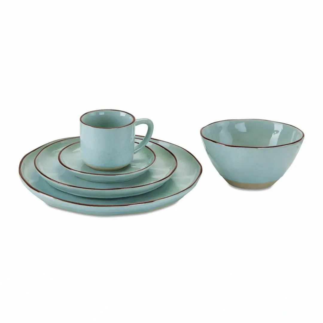Loberon Biarré Turquoise Servies Set 30-delig