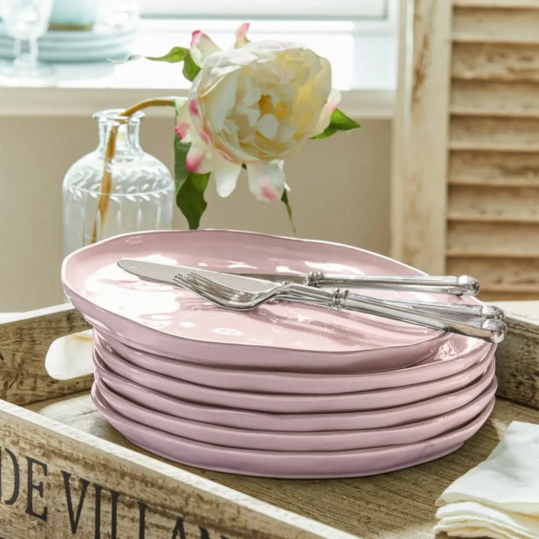 Loberon Biarré Bordenset 6 Stuks - Roze - afbeelding 3 van 4