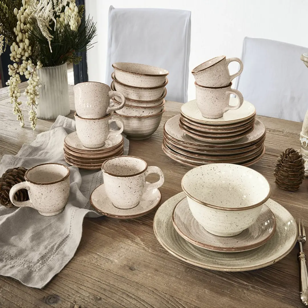 Loberon Murray Servies Set 30-delig - Beige - afbeelding 6 van 6