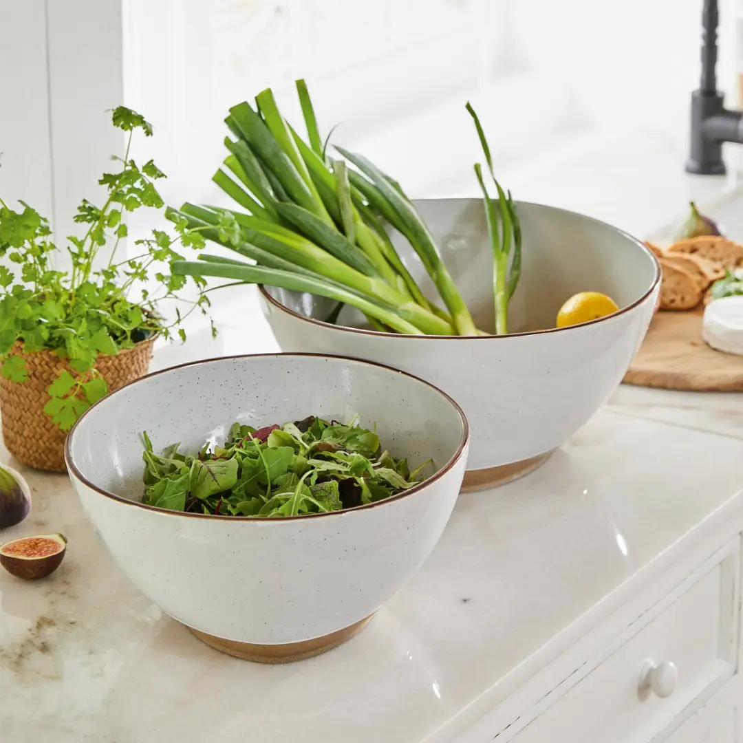 Loberon Saladekomset Biarré - 2 Stuks Wit - afbeelding 5 van 6