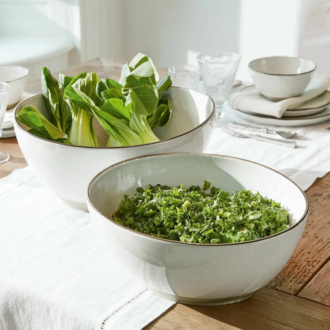 Loberon Saladekomset Biarré - 2 Stuks Wit - afbeelding 4 van 6