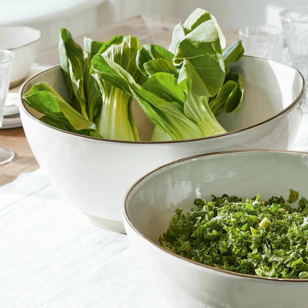 Loberon Saladekomset Biarré - 2 Stuks Wit - afbeelding 3 van 6
