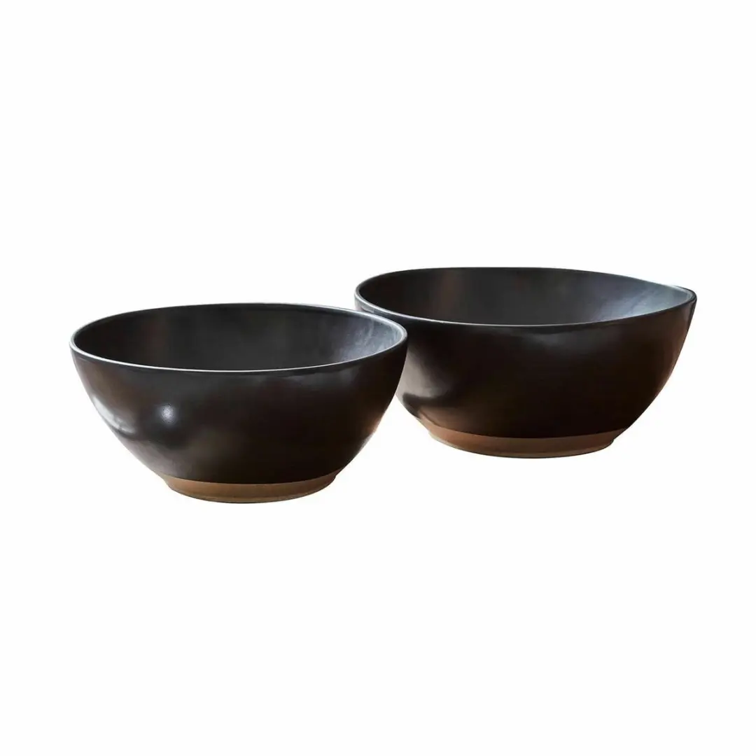 Loberon Saladekomset Biarré - 2 Stuks - Zwart - afbeelding 3 van 6