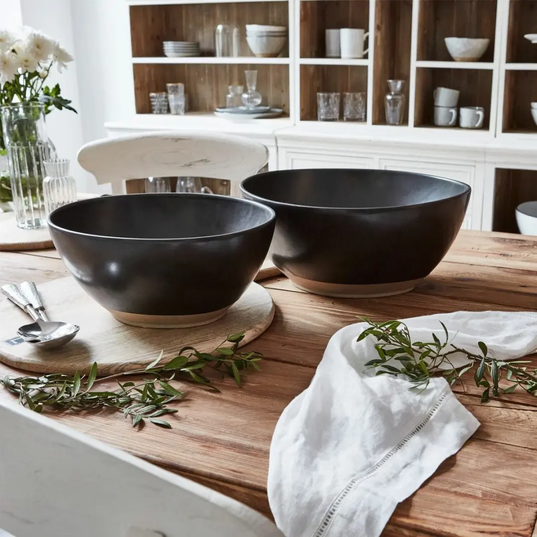 Loberon Saladekomset Biarré - 2 Stuks - Zwart - afbeelding 2 van 6