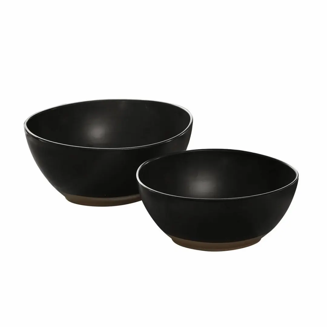 Loberon Saladekomset Biarré - 2 Stuks - Zwart - afbeelding 5 van 6