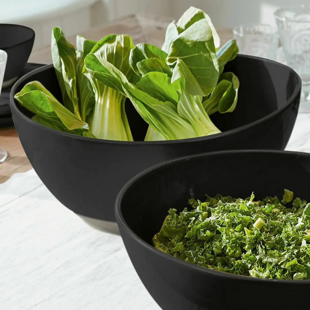 Loberon Saladekomset Biarré - 2 Stuks - Zwart - afbeelding 6 van 6