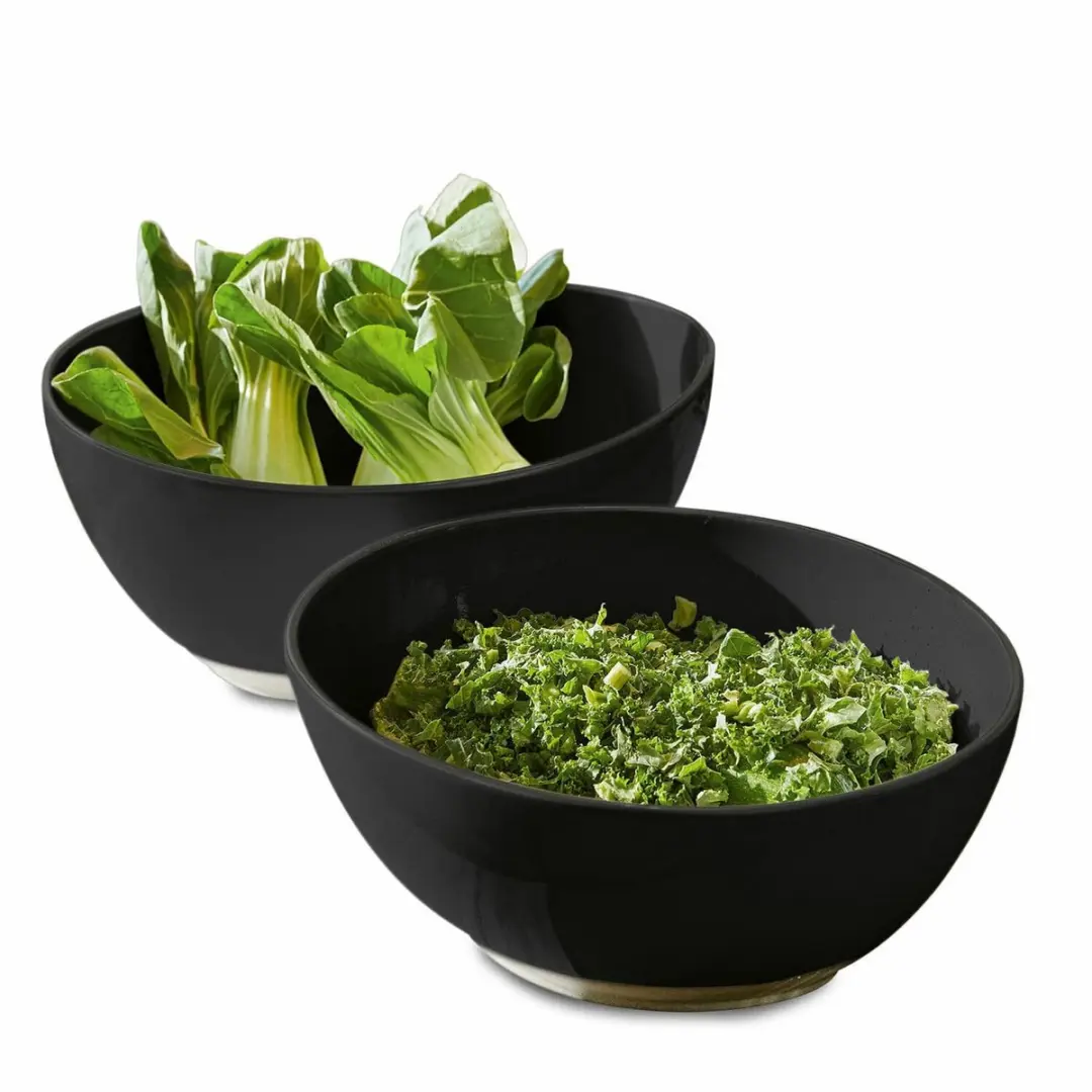 Loberon Saladekomset Biarré - 2 Stuks - Zwart - afbeelding 4 van 6