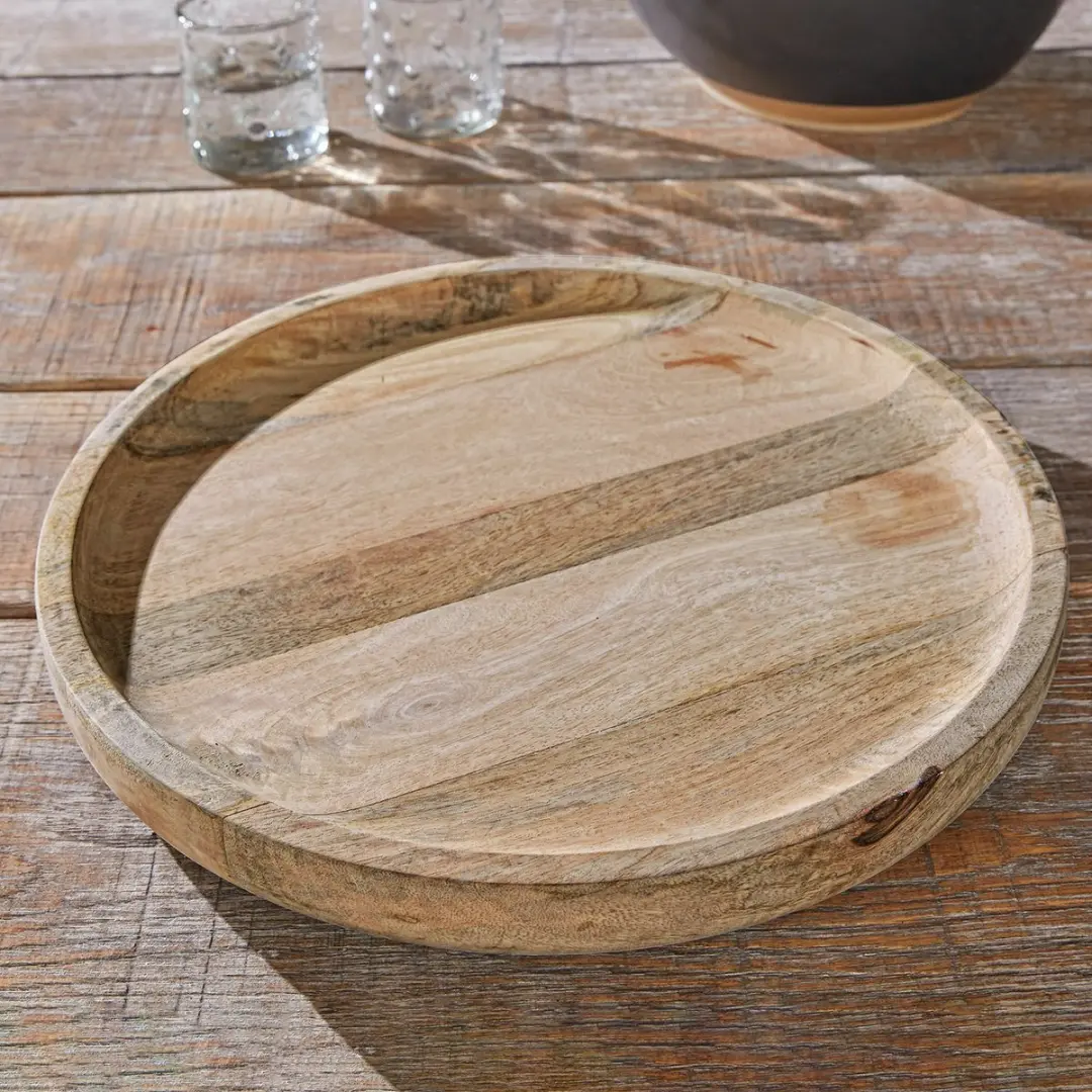 Loberon Helier Dienblad - 40cm - Bruin