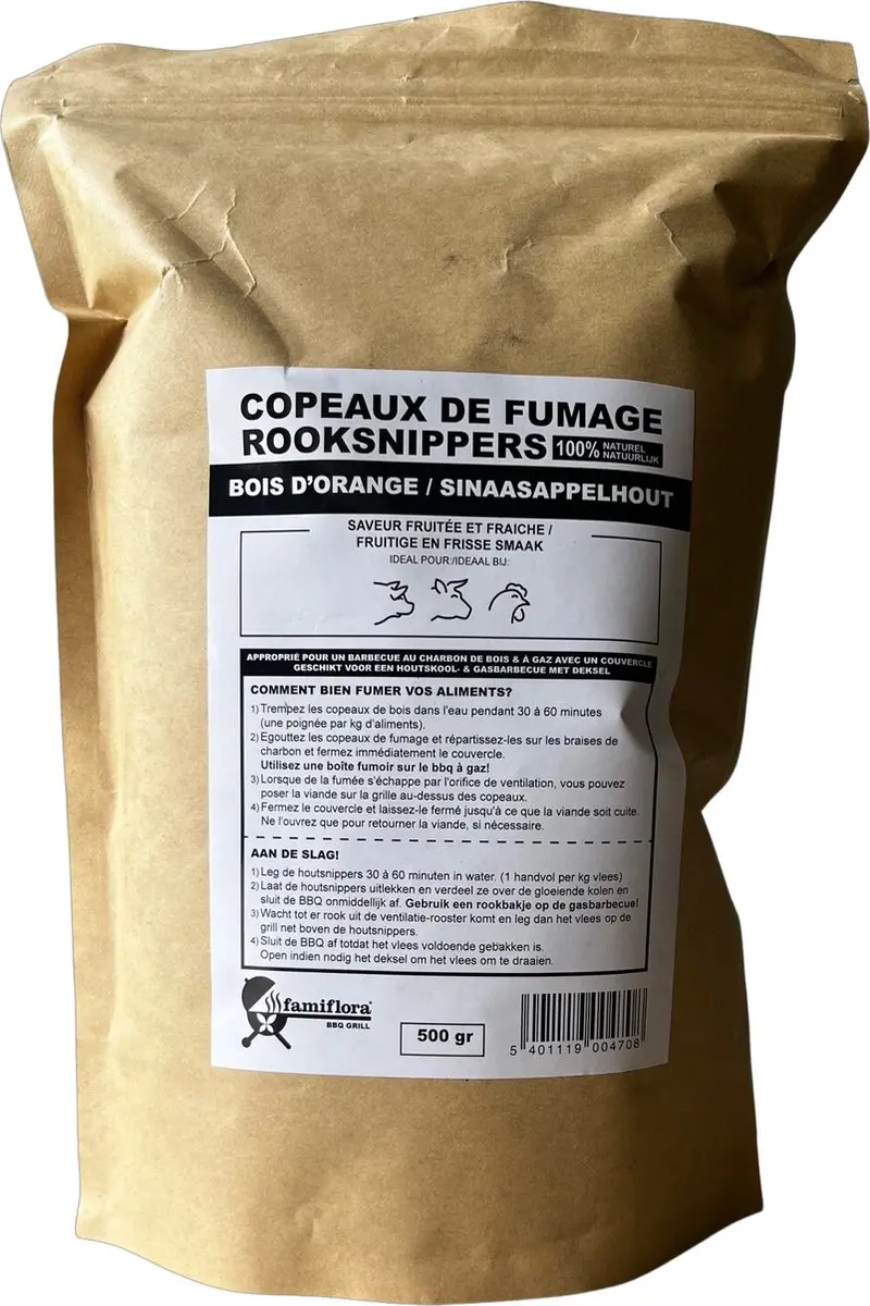 Famiflora Roksnippers Sinaasappelhout BBQ 500g