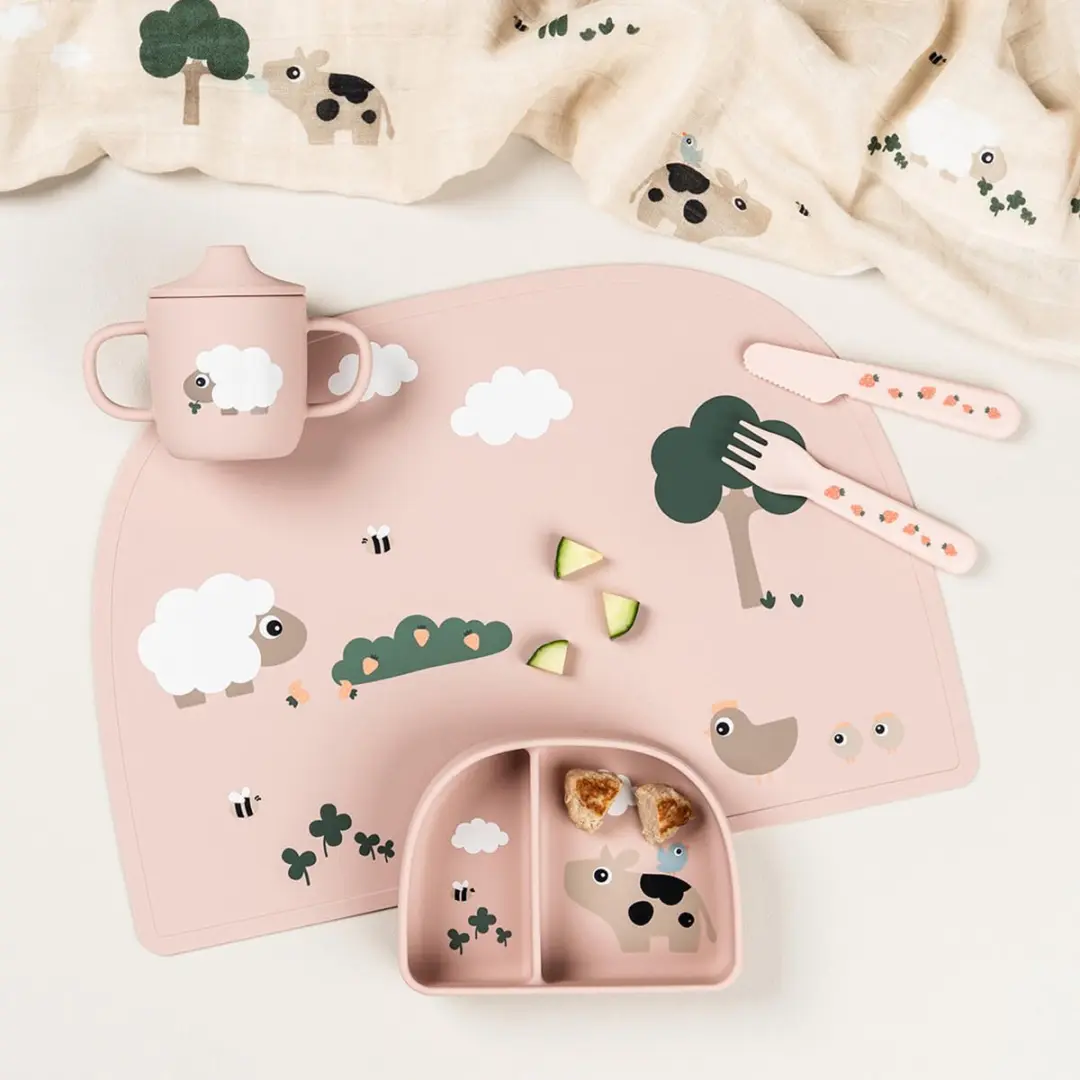 Done By Deer Tiny Farm Tuitbeker - Roze - Siliconen - afbeelding 3 van 6