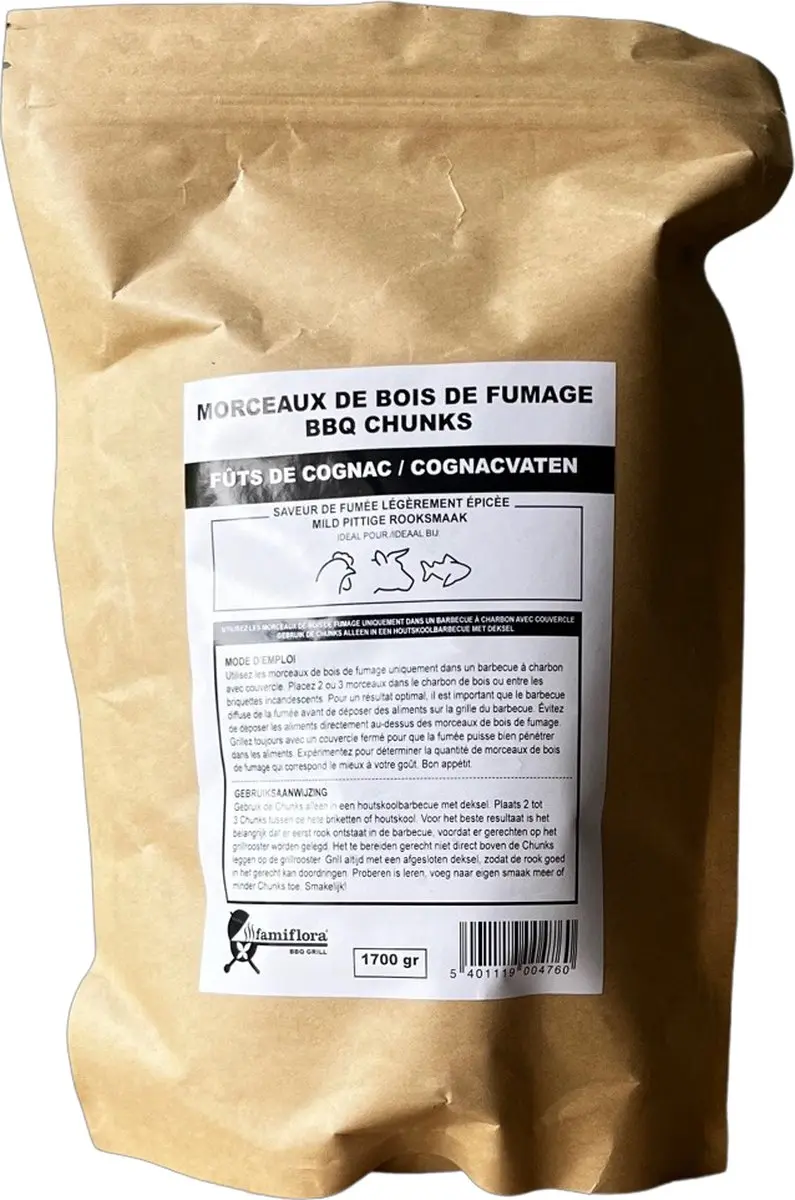 Famiflora BBQ Chunks Hout Cognacvaten 500g