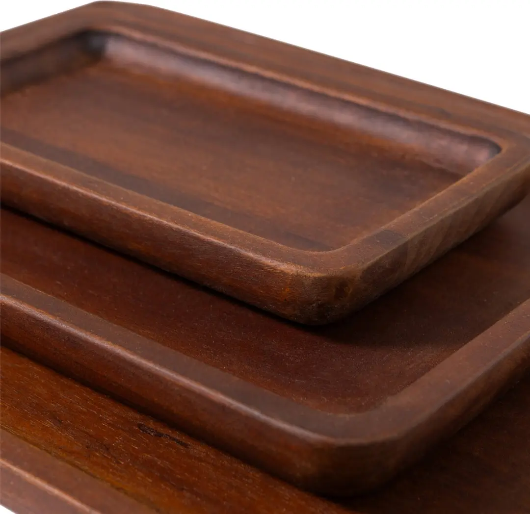 WOOOD Trayla Dienblad Mangohout - Set van 3