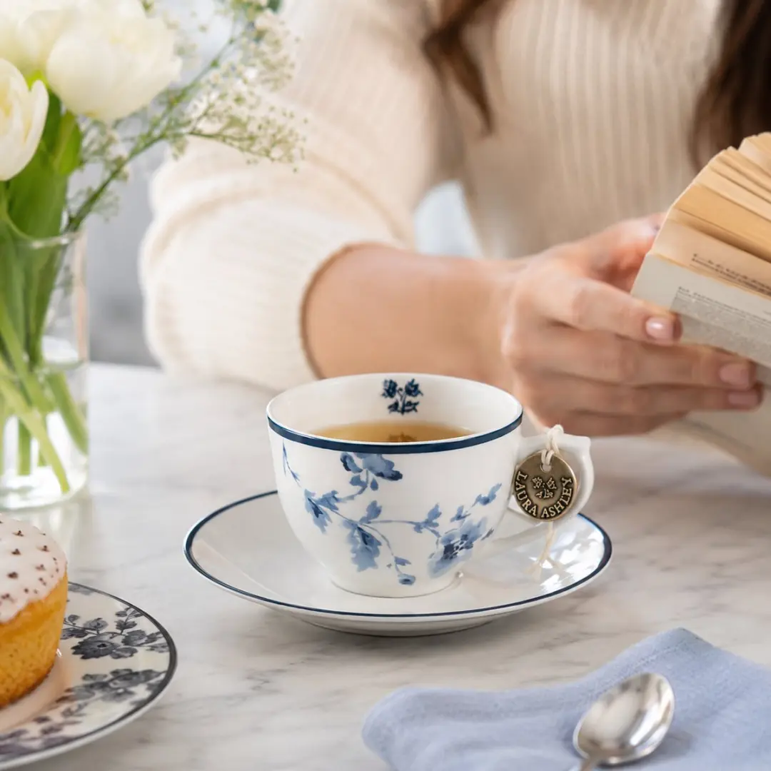 Laura Ashley Blueprint Kop & Schotel Koffieset - Porselein - 260ml