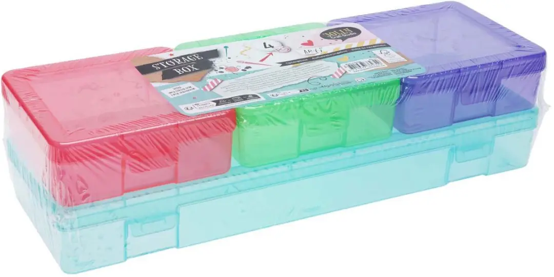 Opbergboxen speelgoed set 4-delig multicolor karton.