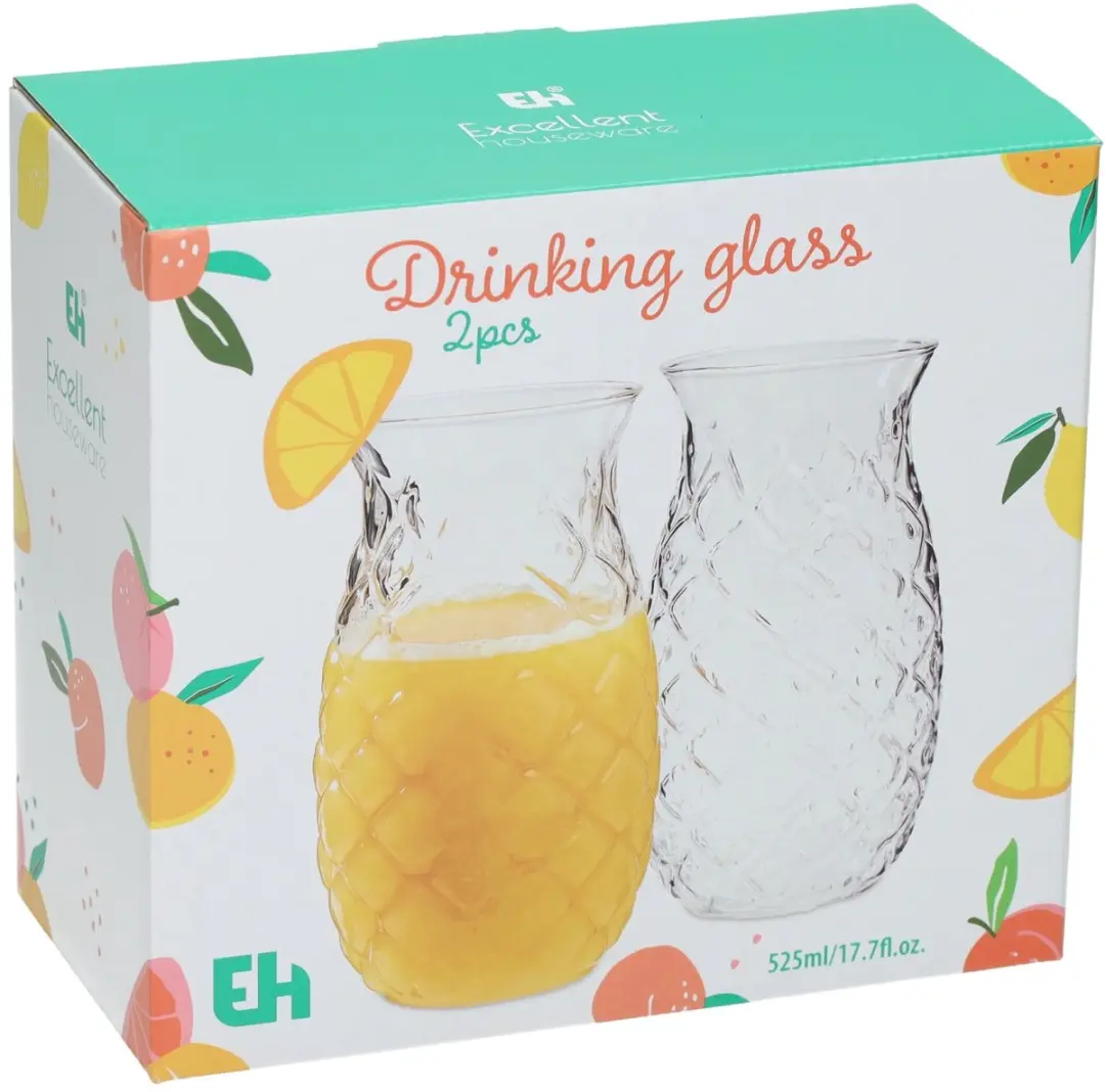 Set Drinkglasen in Ananasvorm 525ml