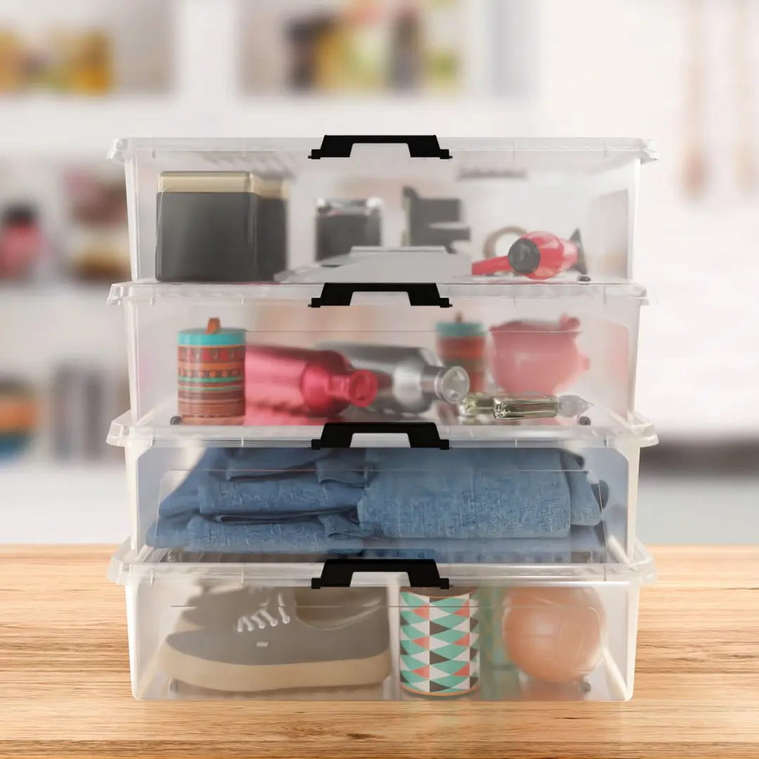 Deuba Opbergbox Set 4x30L Transparant