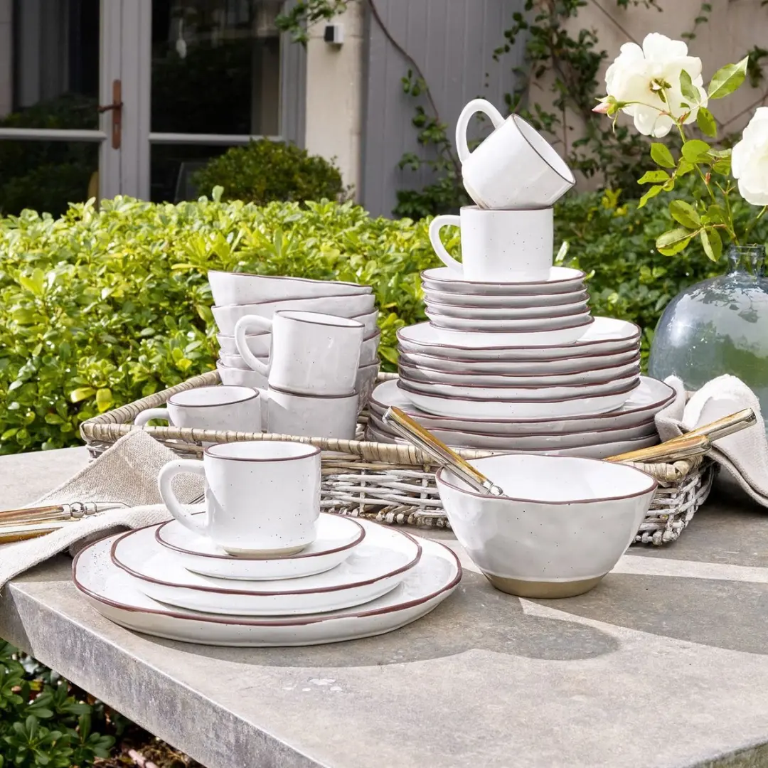 Loberon Biarré Servies 30-delig - Wit - afbeelding 4 van 6