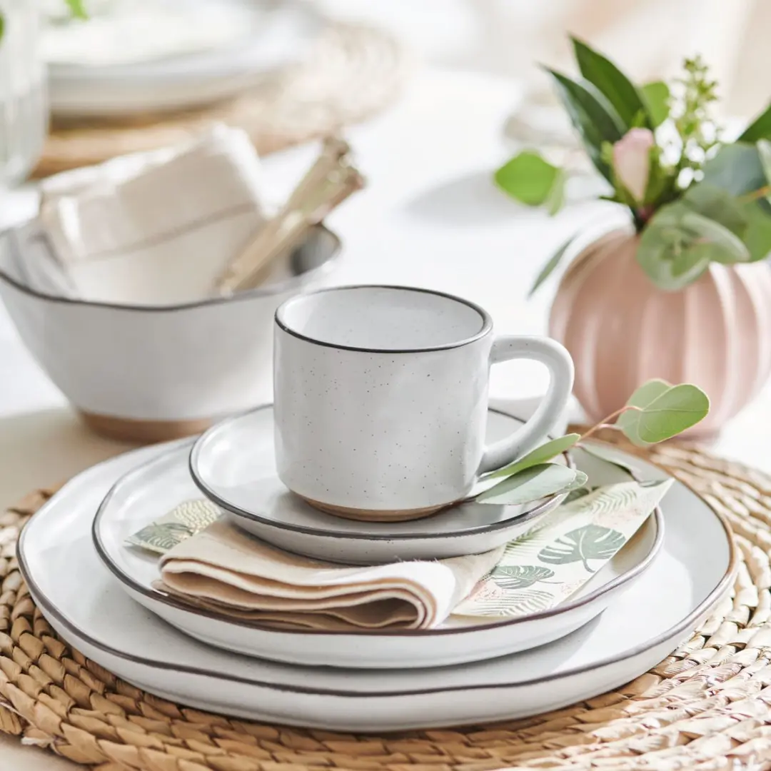 Loberon Biarré Servies 30-delig - Wit - afbeelding 5 van 6
