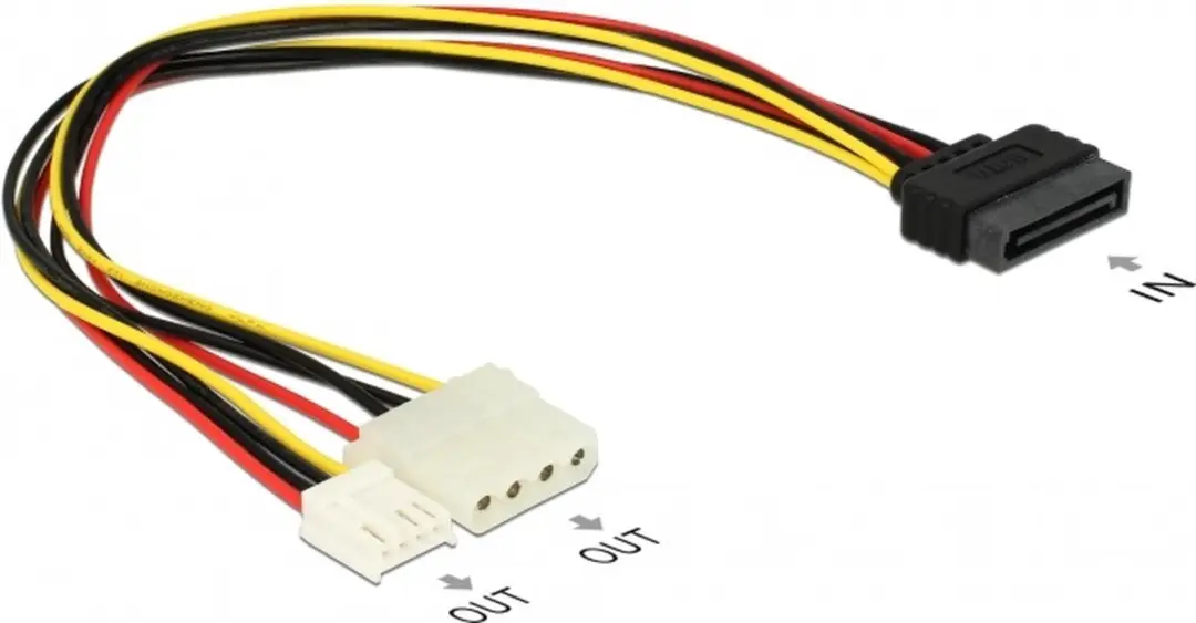 Nedis SATA 15-Pins Male Voedingskabel - 0,20m - Verguld - Multicolor - afbeelding 6 van 6