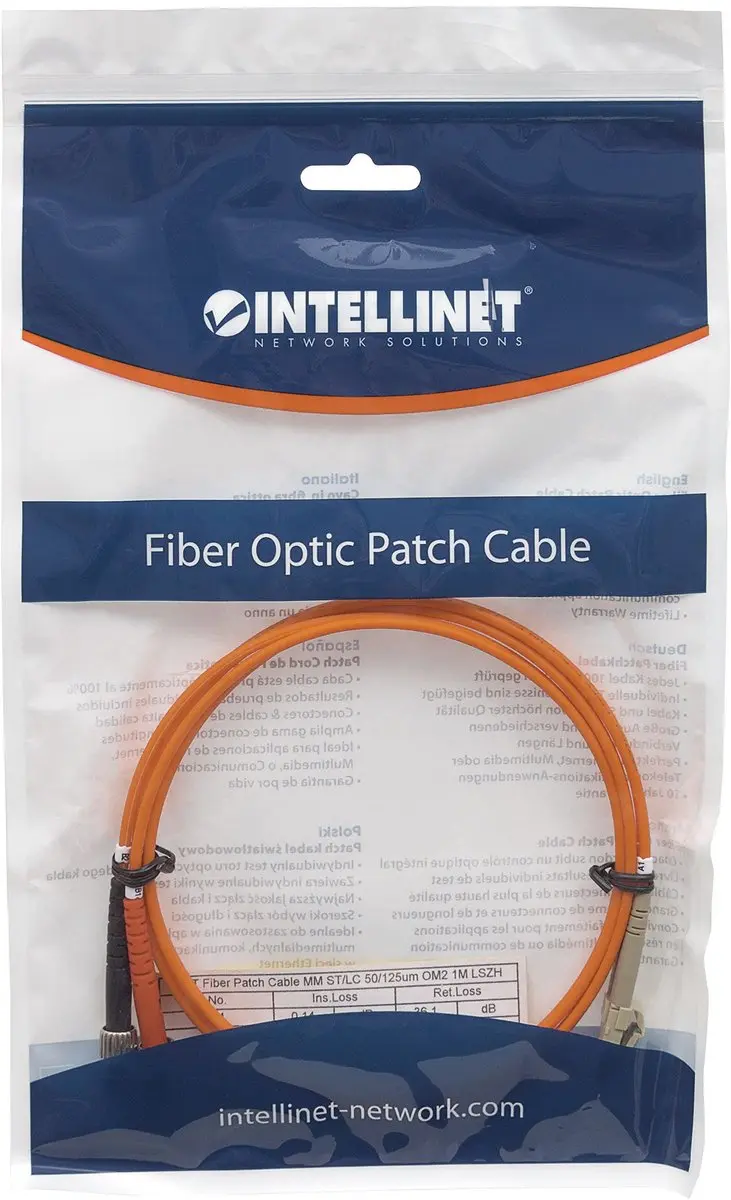 Intellinet 3.0m LC-ST M/M Glasvezel kabel 3 m OM2 Oranje