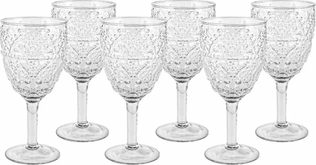 Loberon Glas Set 4 Stuks - Ø8.5cm Heldere Wijnglazen - afbeelding 6 van 6
