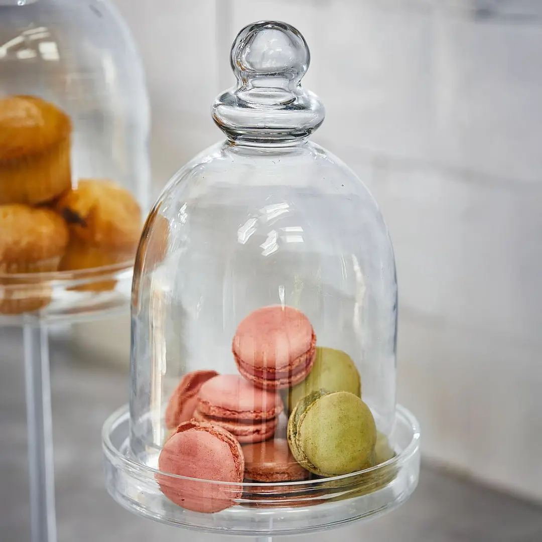 Loberon Glazen Stolp Set 2x Ø15cm - Heldere Kleur - afbeelding 3 van 4