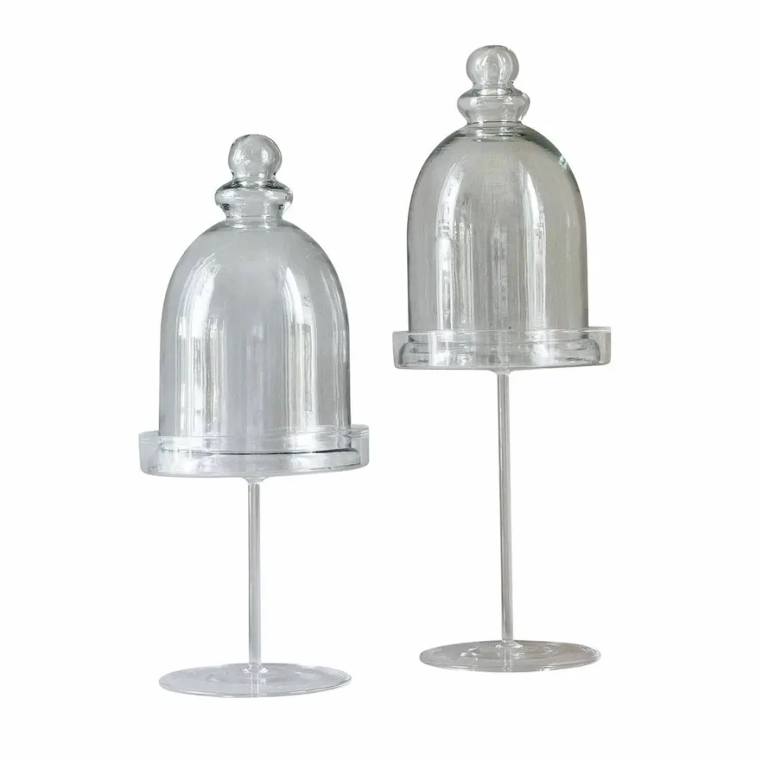 Loberon Glazen Stolp Set 2x Ø15cm