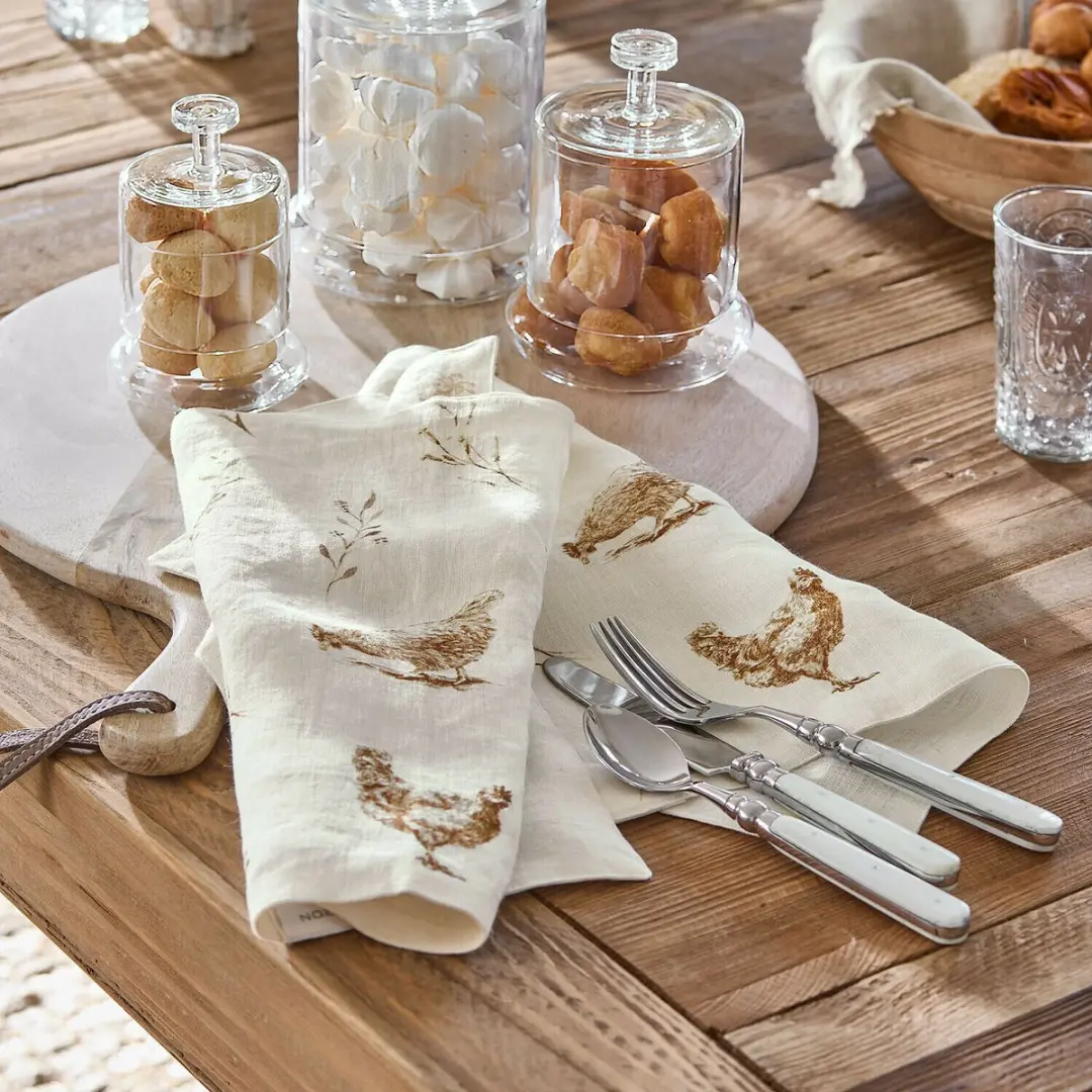Loberon Placemat Set 2 Stuks - Chavéreau Crème/Bruin