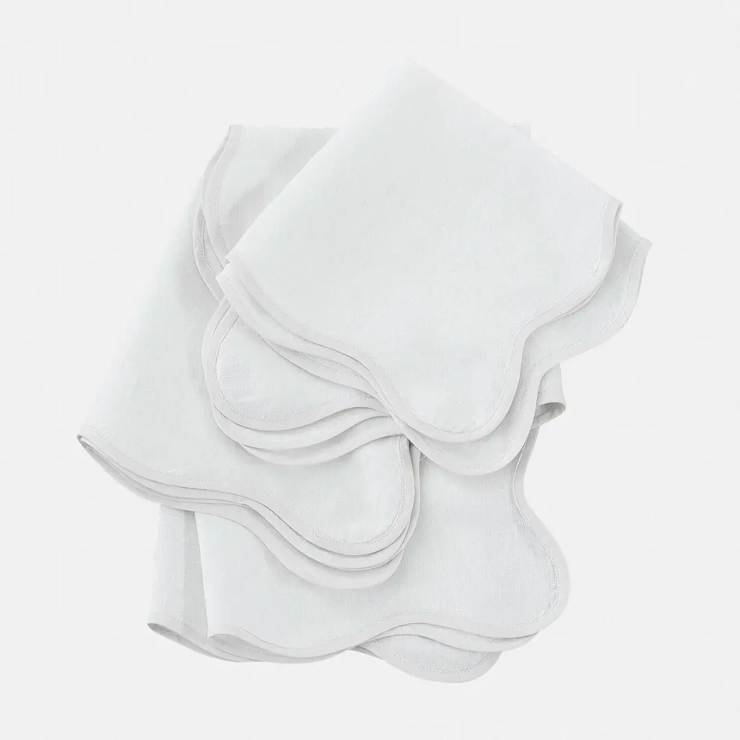 Loberon Aelvra Servetset 4 Stuks - Wit